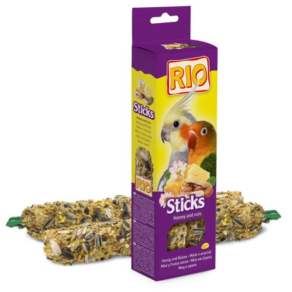 RIO: Палочки для средних попугаев, с медом и орехами, 2 шт. х 75 гр.