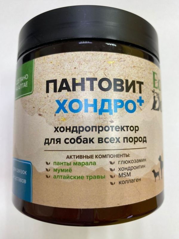 Идальго: Пантовит хондро + ЭкоДог, хондропротектор для собак, 300 гр.