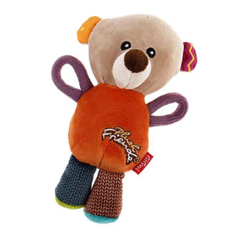 GiGwi Игрушка для собак Мишка с пищалками 17 см, серия PLUSH FRIENDZ, 75350