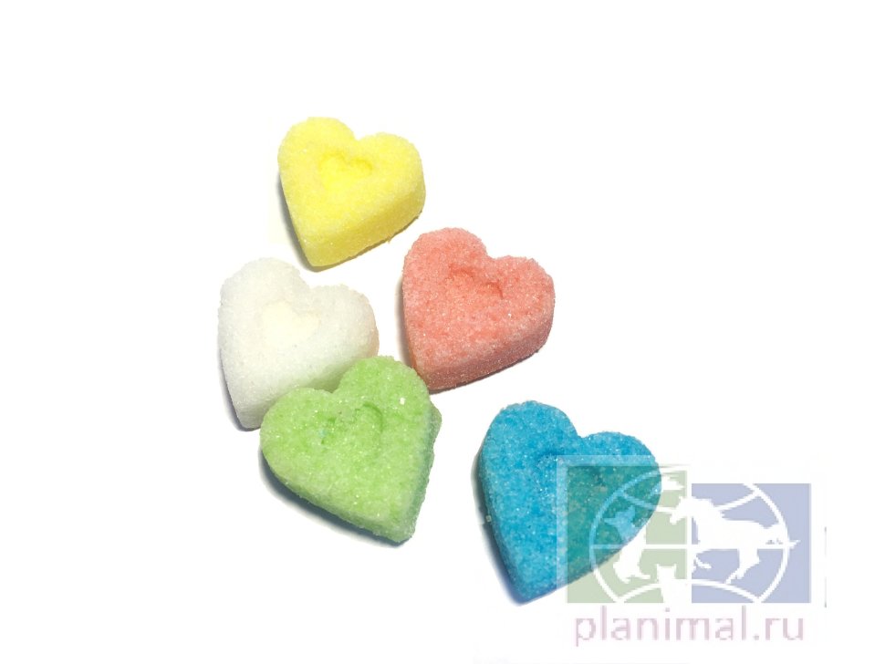 Дикий медведь: СахарОК сердечки, цветные со вкусом малины для лошадей, 0,5 кг