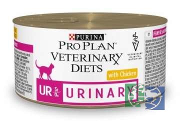 Консервы Purina Pro Plan Veterinary Diets UR Urinary для кошек с болезнями нижних отделов мочевыводящих путей, курица, 195 гр.