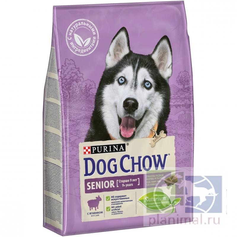 Сухой корм Purina Dog Chow Senior для собак старше 9 лет, ягнёнок, пакет, 2,5 кг