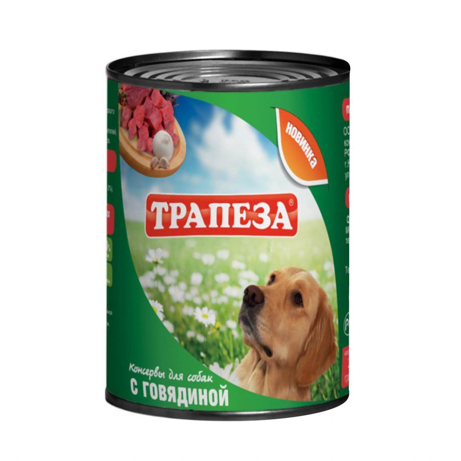 Трапеза Говядина консервы для собак, 350 гр.