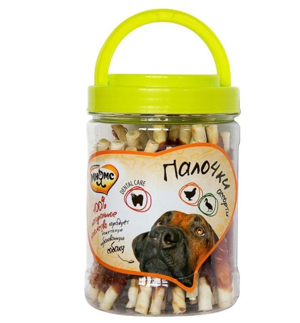 Мнямс лакомство для собак палочки с куриным и утиным мясом 340 гр.