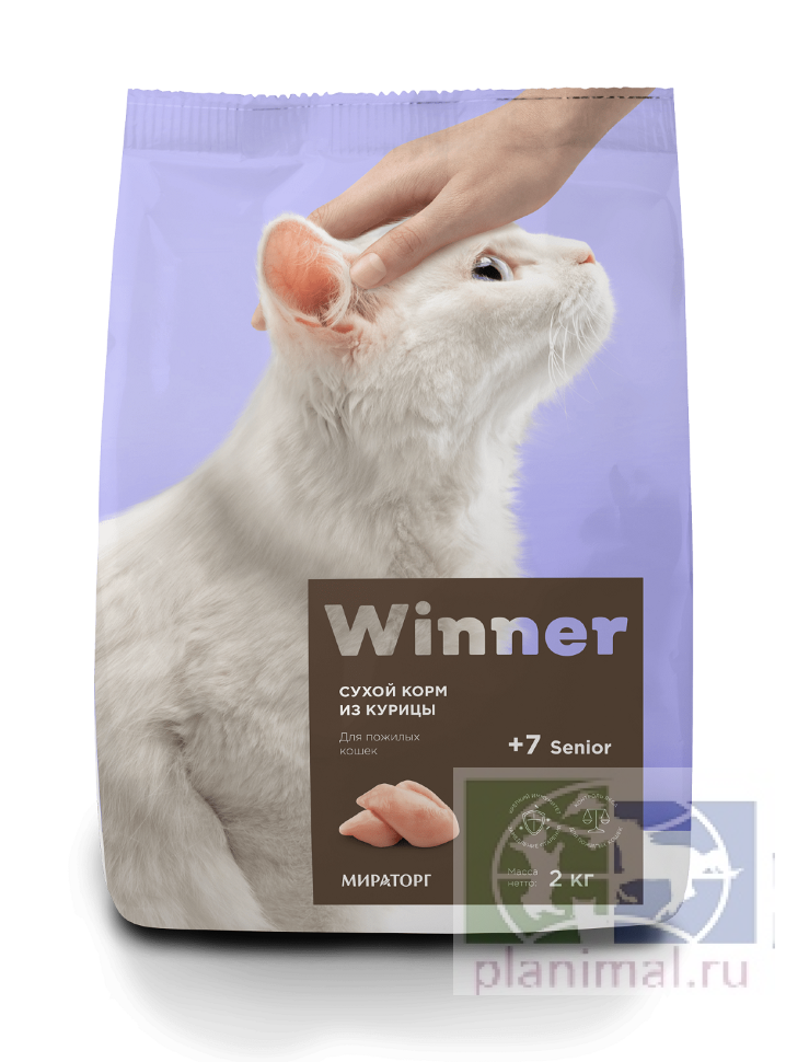 Winner сухой корм для пожилых кошек на курице, 2 кг