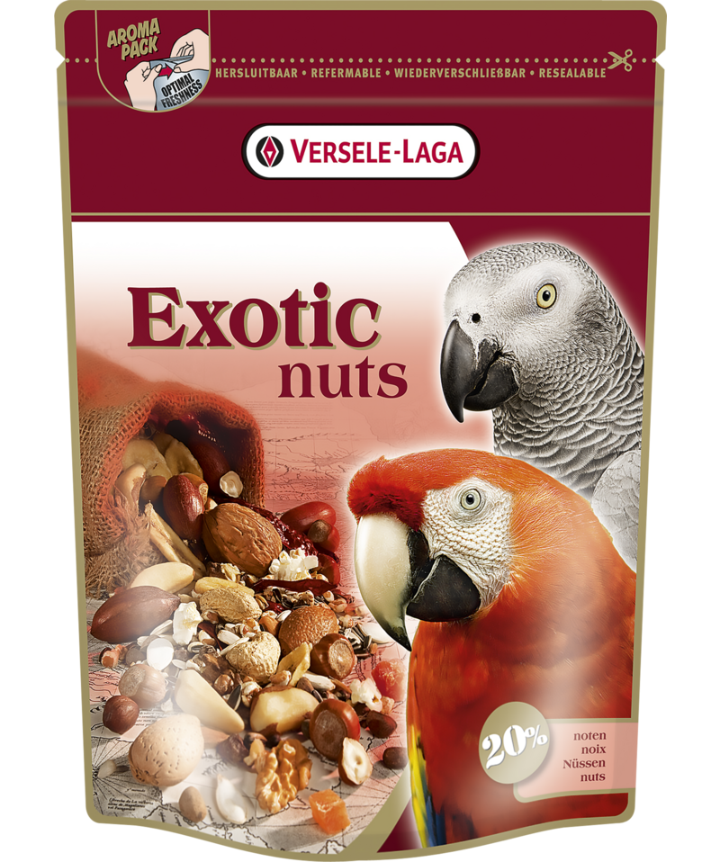 Versele-Laga Parrots Exotic Nuts смесь зерна, семян и орехов премиум-класса для крупных попугаев, 750 гр.