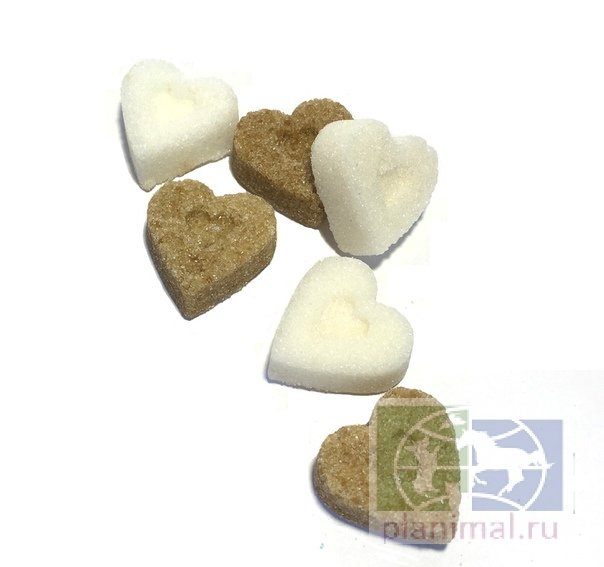 Дикий медведь: СахарОК сердечки, черно-белые со вкусом малины для лошадей, 0,5 кг