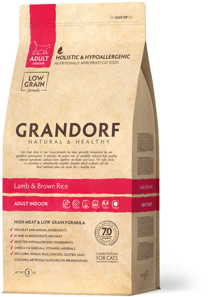 Grandorf Lamb & Rice Adult Indoor корм для домашних кошек с ягненком и рисом, 2 кг