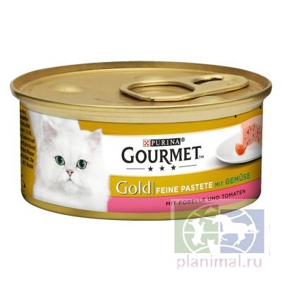 Gourmet Gold Paté паштет форель и помидоры для кошек, 85 гр.