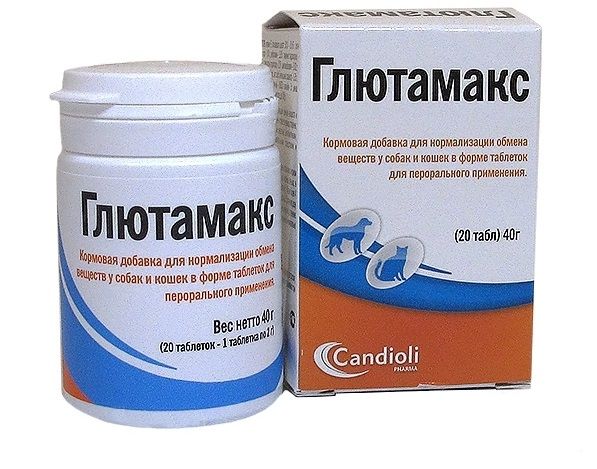 Candioli: Глютамакс 20 табл./40 гр., добавка при острых или хронических заболеваниях печени собак и кошек