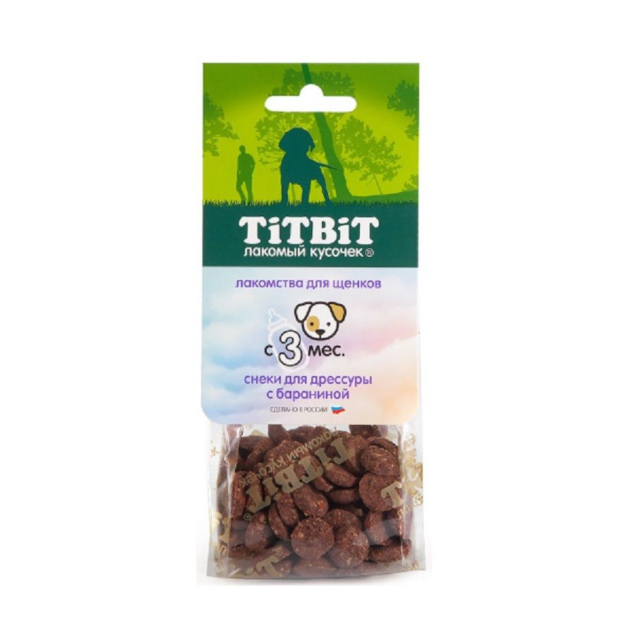 TiTBiT: Лакомство, снеки для дрессуры с бараниной, для щенков, 70 гр