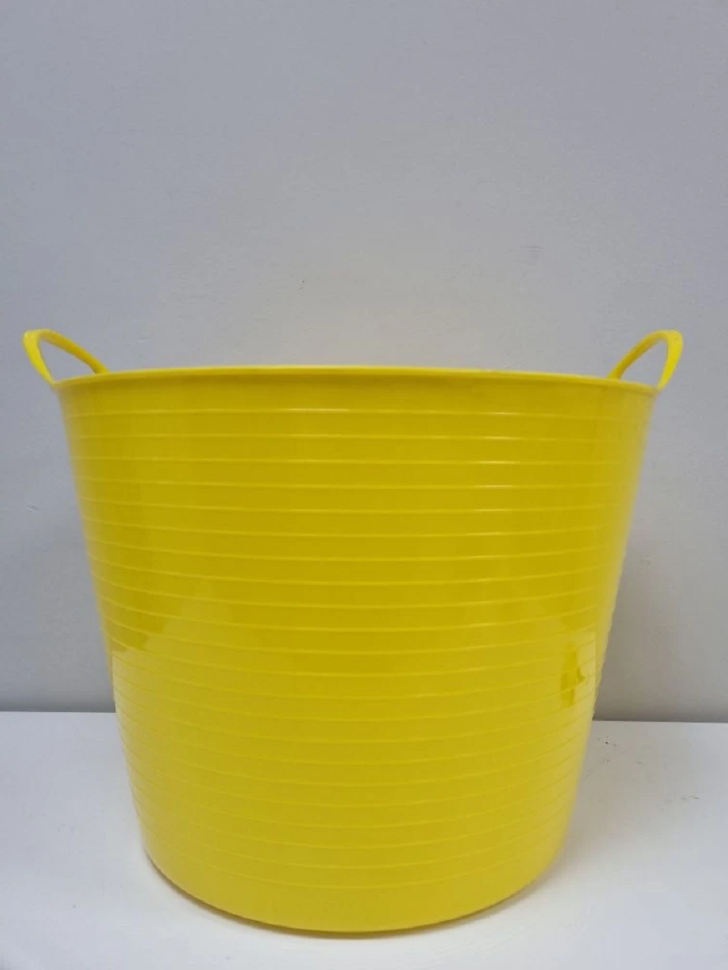 Тазик кормушка гибкий 35 л с ручками, из пищевого пластика D дна 34, D верха 45 см, h= 34 см, толщина 3.4 мм, Китай