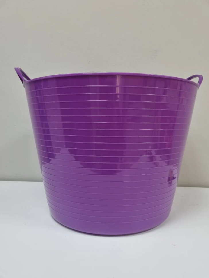 Тазик кормушка гибкий 35 л с ручками, из пищевого пластика D дна 34, D верха 45 см, h= 34 см, толщина 3.4 мм, Китай