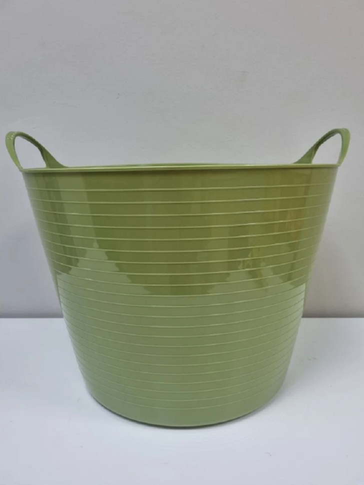 Тазик кормушка гибкий 35 л с ручками, из пищевого пластика D дна 34, D верха 45 см, h= 34 см, толщина 3.4 мм, Китай