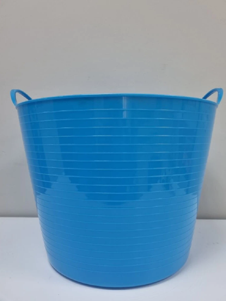 Тазик кормушка гибкий 35 л с ручками, из пищевого пластика D дна 34, D верха 45 см, h= 34 см, толщина 3.4 мм, Китай