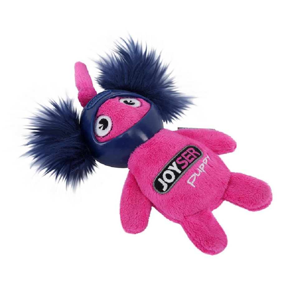 Игрушка для собак JOYSER Puppy Белка в резиновом шлеме с пищалкой S розовая, 14 см, арт. 7042J