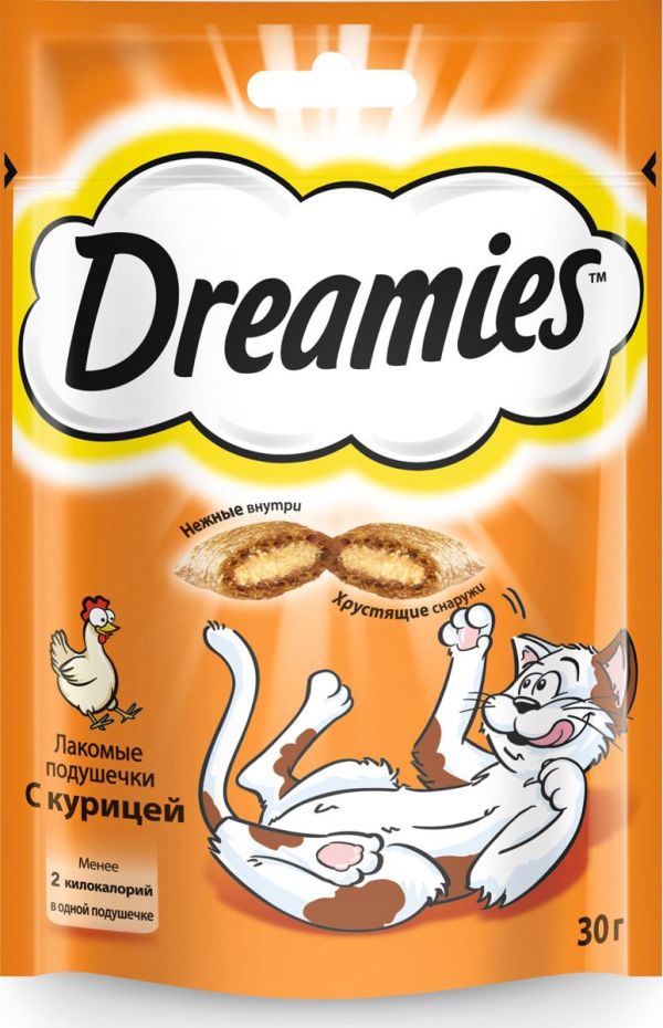Лакомство для кошек Dreamies с курицей 30 гр.