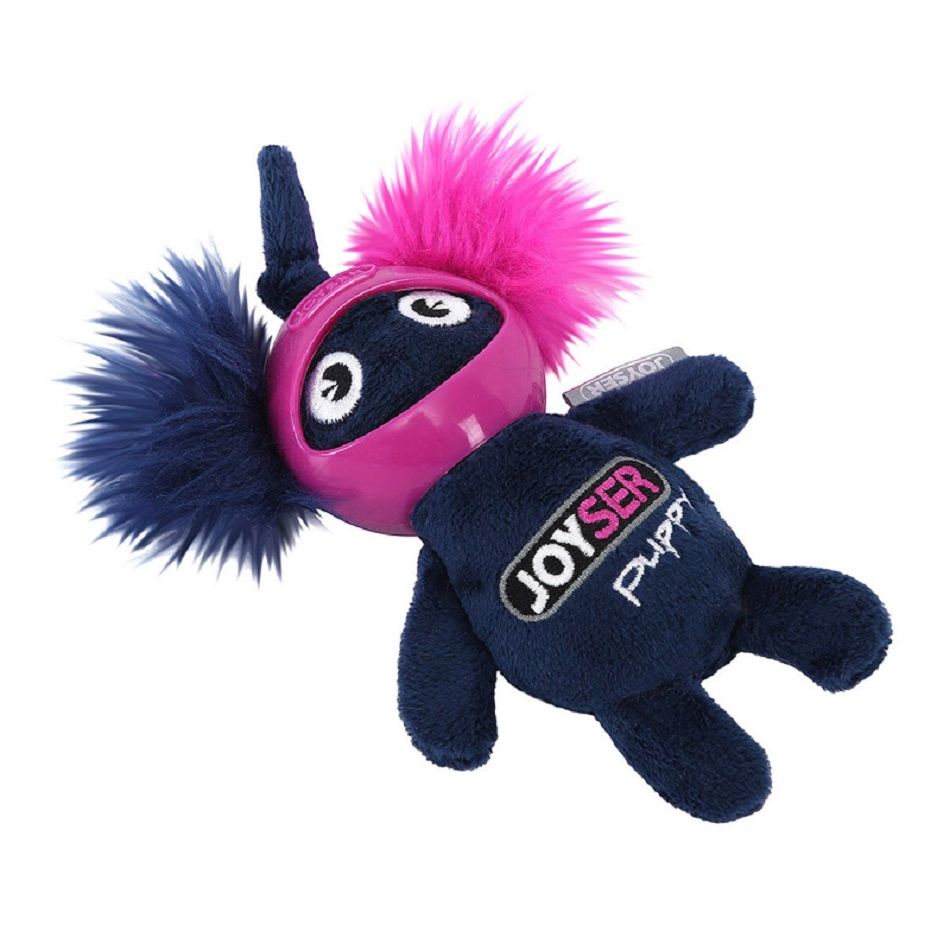 Игрушка для собак JOYSER Puppy Белка в резиновом шлеме с пищалкой S синяя, 14 см, арт. 7043J