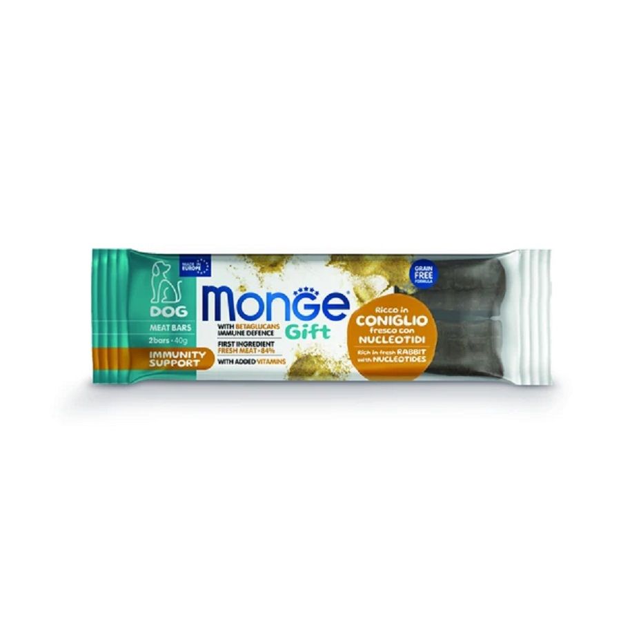 Лакомство Monge Gift Immunity support для собак Мясные батончики с кроликом, нуклеотидами 40 гр.