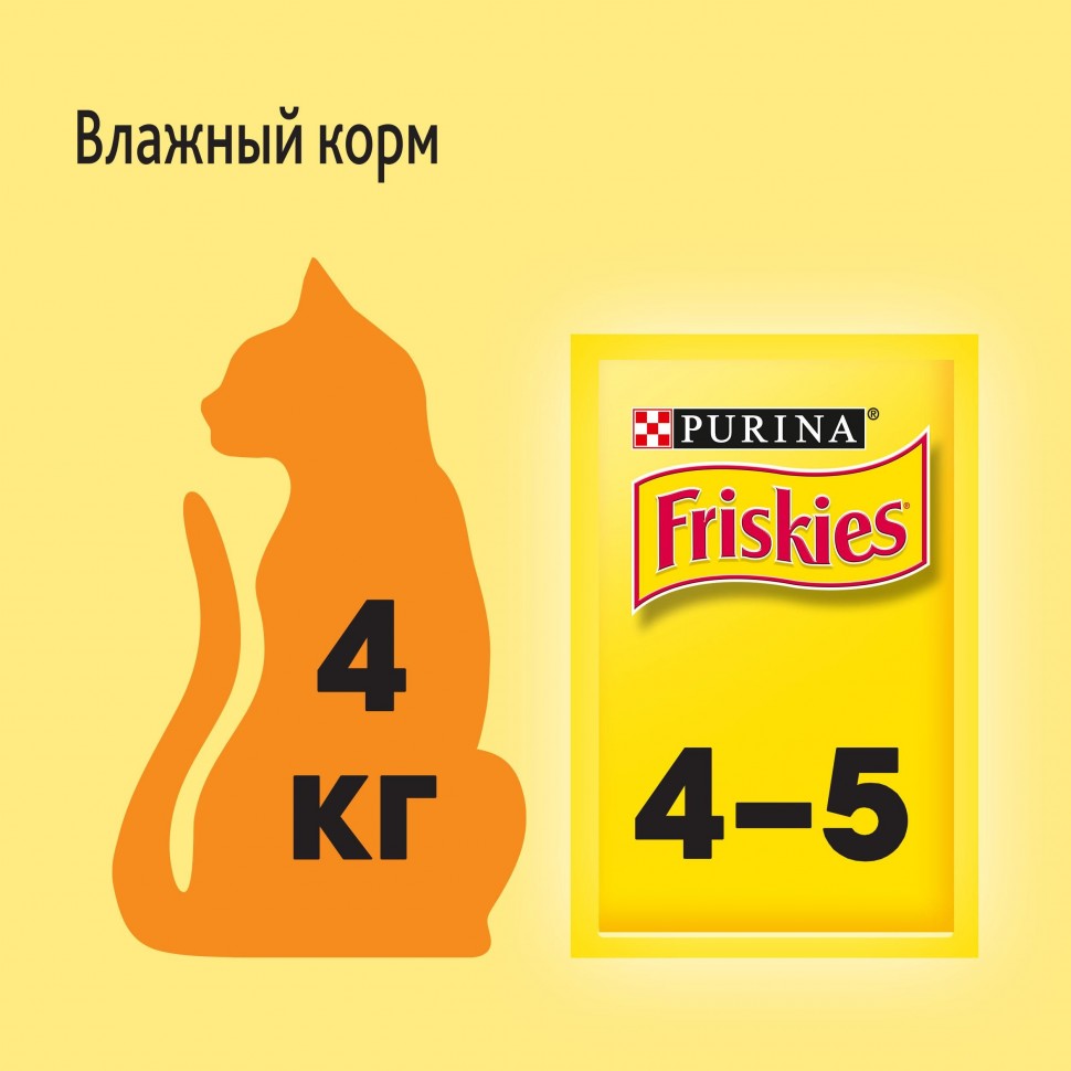 Friskies консервы для кошек с уткой  кусочки в подливе, 50 гр