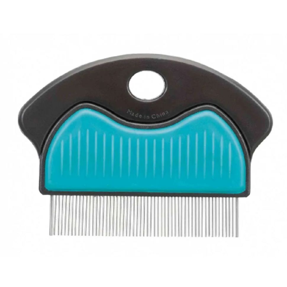 Trixie: Расчёска-гребешок, частая для короткой шерсти, металл, для вычёсывания блох, 7 см, арт. 23761