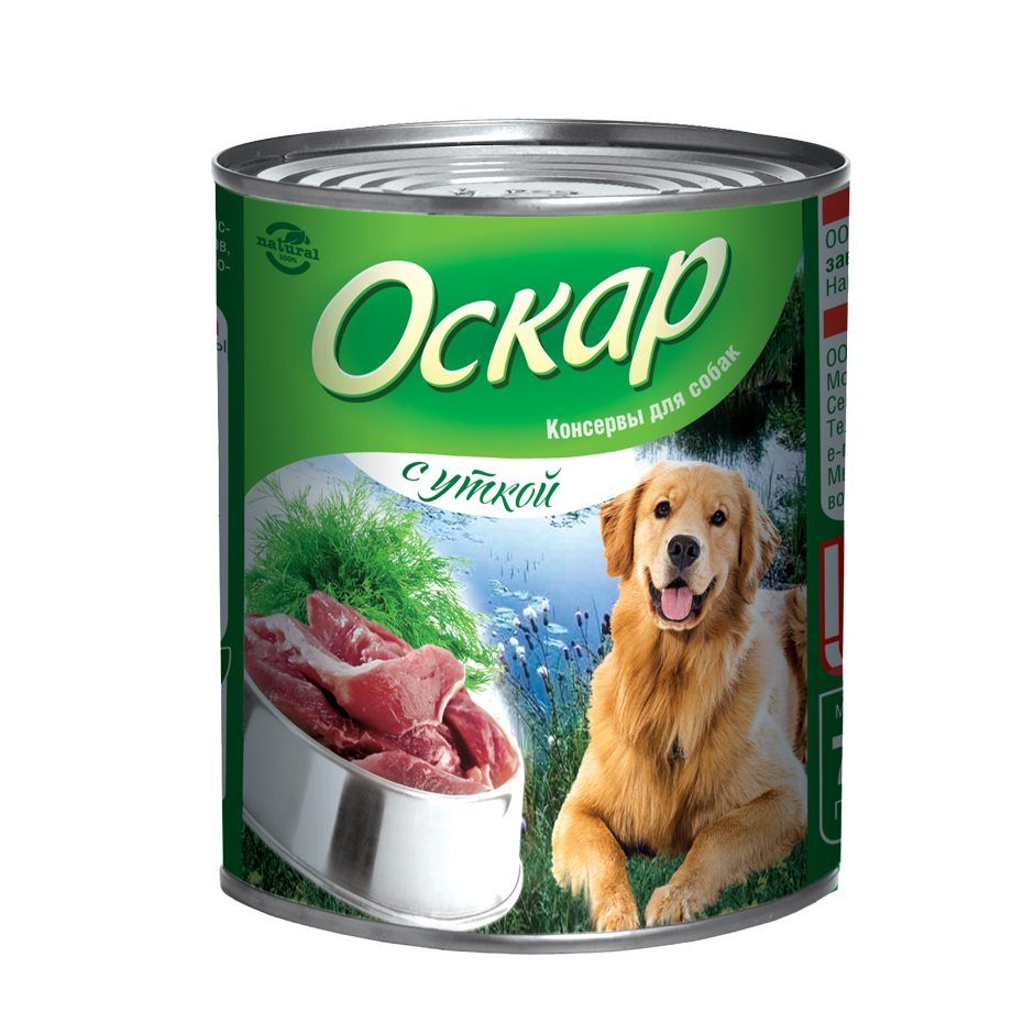 Оскар консервы для собак с уткой, 750 гр.