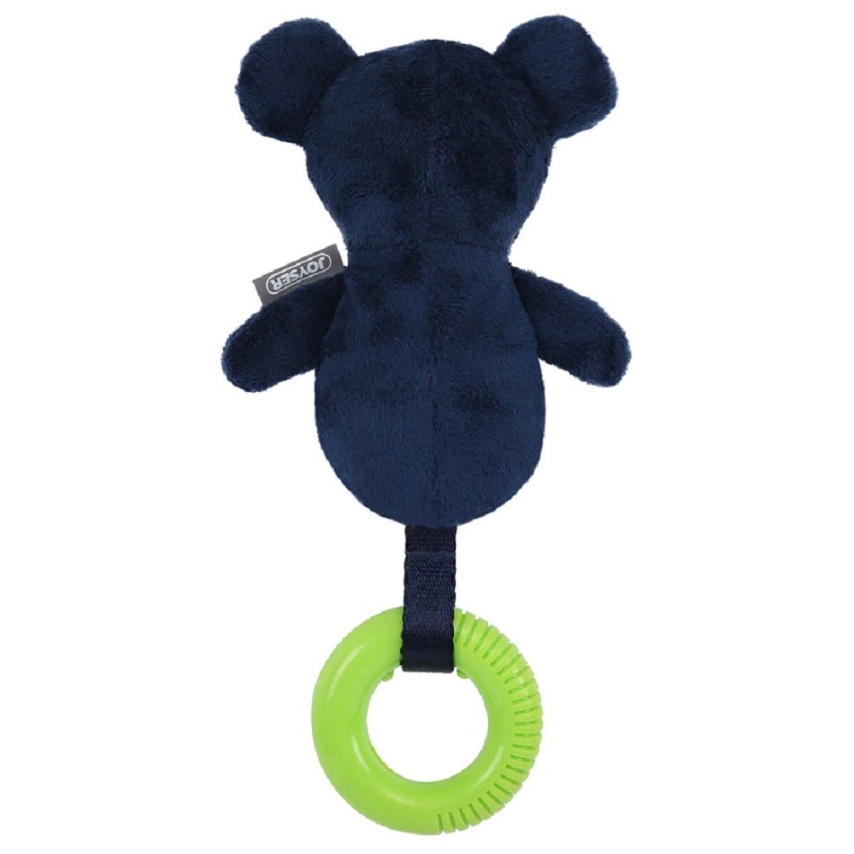 Игрушка для собак JOYSER Puppy Мишка с резиновым кольцом и пищалкой S/M синий, 21 см, арт. 7034J
