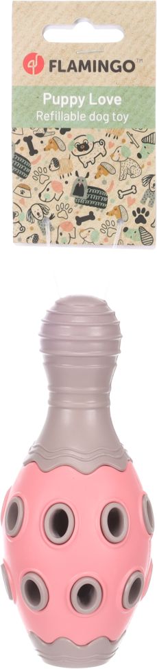 Flamingo: Игрушка для щенков Toy Puppy Benty Cone Pink Гибкий конус для лакомств, 15,3 х 6,6 х 6,6 см, розовый, резина, 523706