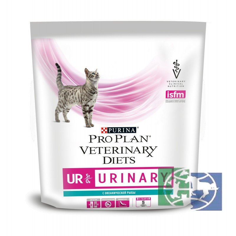 Сухой корм Purina Pro Plan Veterinary Diets UR Urinary для кошек с болезнями нижних отделов мочевыводящих путей, океаническая рыба, пакет, 350 гр.