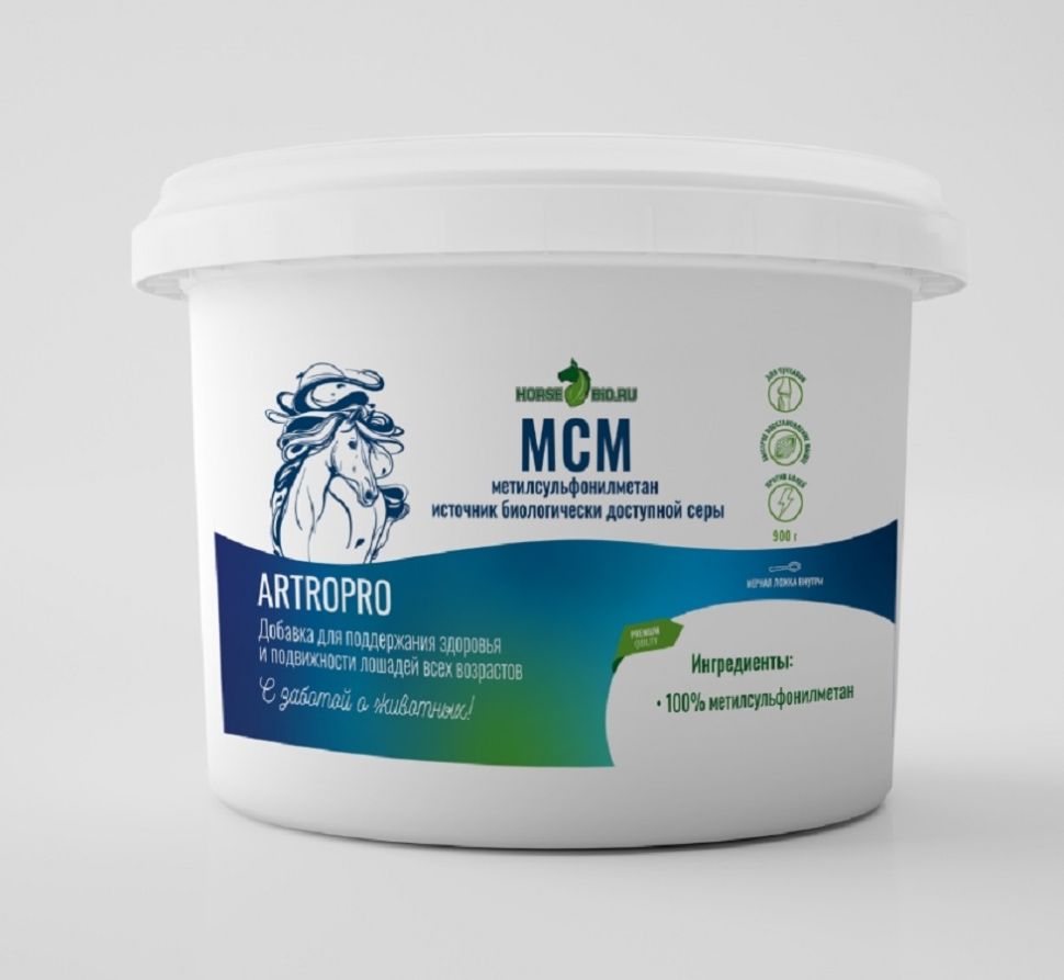 Horse-bio: МСМ ArtroPro для поддержания здоровья и подвижности лошадей, 900 гр.