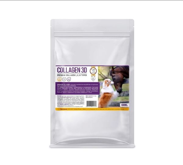 Пробио: Collagen / Коллаген 3D, premium collagen I, II, III types для лошадей, эко-пак 600 гр.
