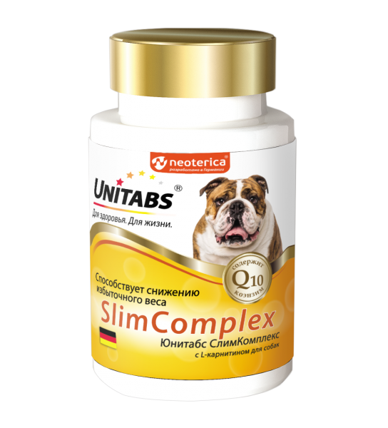 Unitabs: SlimComplex с L-картинитом для собак, 100 табл.