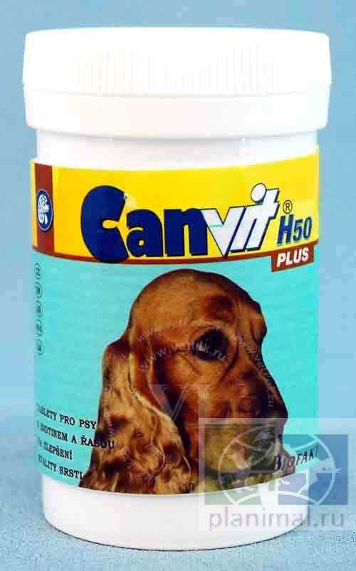 Biofaktory: Канвит Биотин 50 плюс: таблетки для улучшения качества и усиления пигментации шерсти и кожи у собак, 100 гр.
