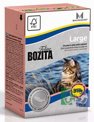 Bozita Funktion Large кусочки в желе для взрослых и молодых кошек крупных пород, 190 гр.