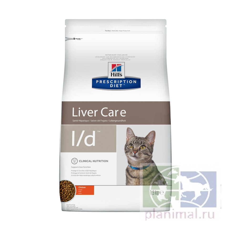 Сухой диетический корм для кошек Hill's Prescription Diet l/d Liver Care при заболеваниях печени, 1,5 кг