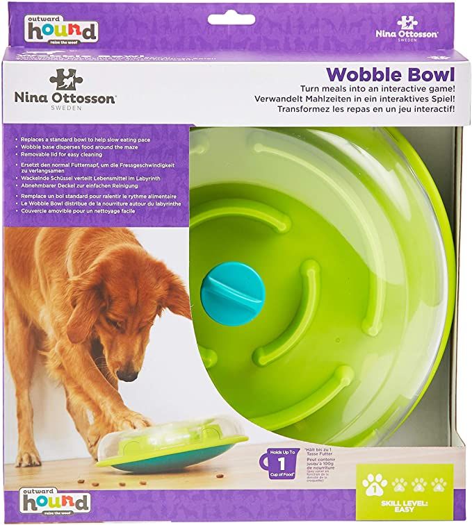 Nina Ottosson раскачивающаяся миска-головоломка для медленного поедания корма Wobble Bowl для собак