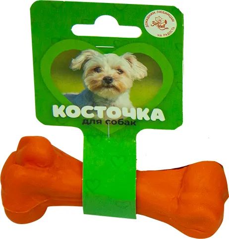 Зооник: Игрушка для собак, Кость литая, малая, резина, 11 см