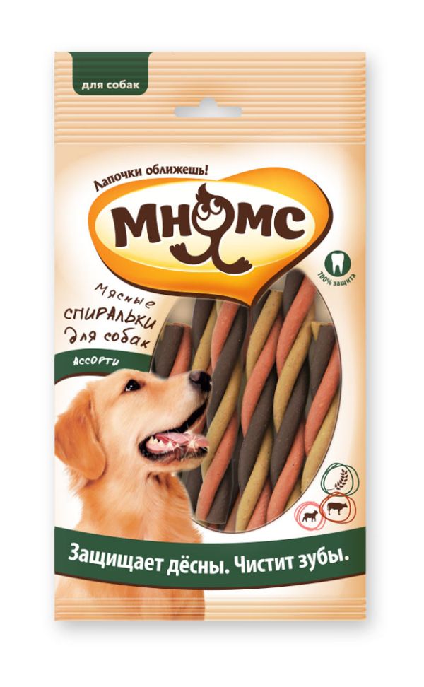 Мнямс "Мясные спиральки для собак ассорти", 6 шт х 20 гр.