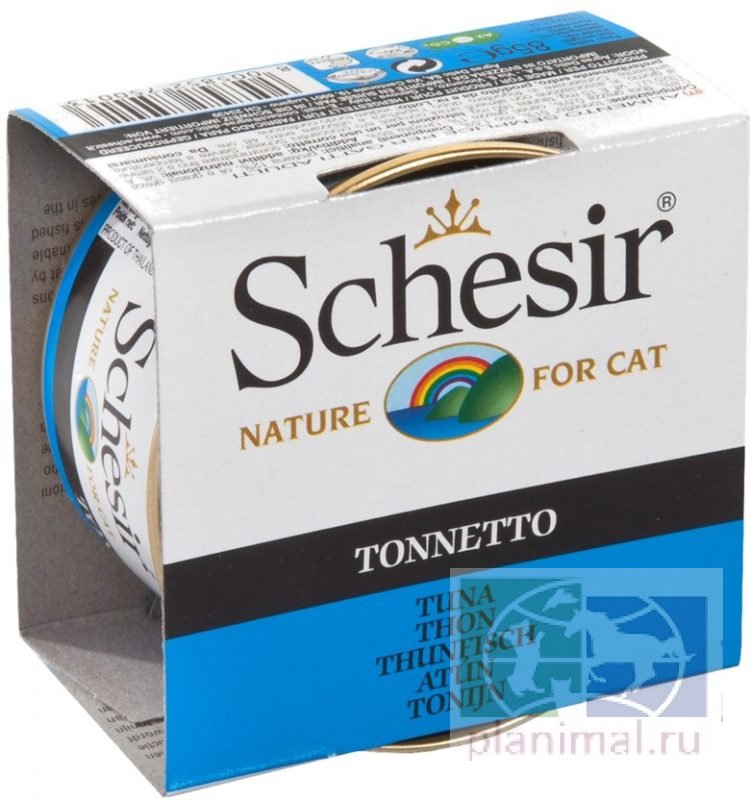 Schesir тунец консервы для кошек, 85 гр. ж/б