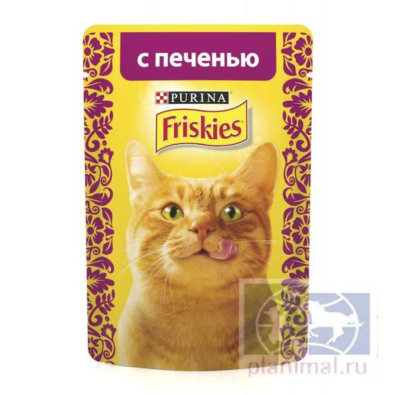 Friskies влажный корм для кошек с печенью в подливе, 85 гр