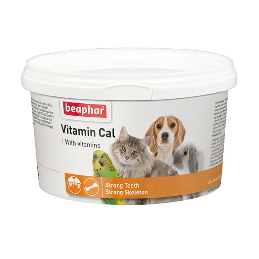 Beaphar: Vitamin Cal Кормовая добавка, для кошек, для собак, для грызунов и декоративных птиц, 250 гр