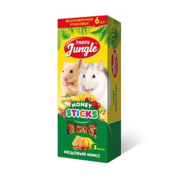 Happy Jungle: Зерновые палочки, Мёдовый микс, для хомяков, крыс, мышей и песчанок, 6 шт., 180 гр