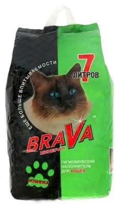Брава впитывающий минеральный наполнитель для кошек Стандарт, 7 л., 4,2 кг 