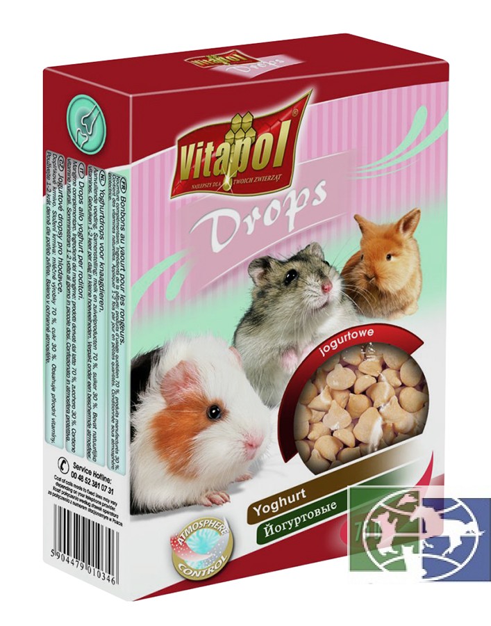 Vitapol Drops Snack Jogurtowe йогуртовые дропсы для грызунов 75 гр., арт. ZVP-1034