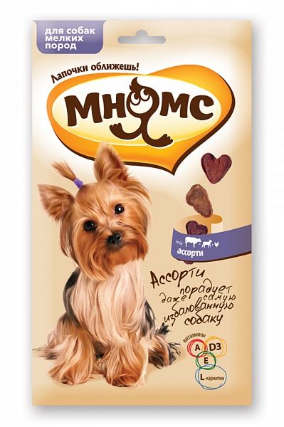 Мнямс Ассорти для собак мелких пород говядина, ягненок, курица, 60 гр.