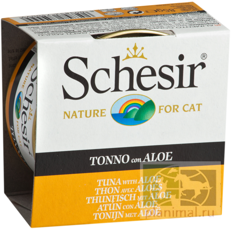 Schesir тунец с алоэ, консервы для кошек, 85 гр. ж/б