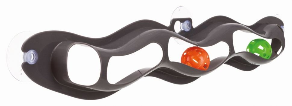 Trixie: Игрушка Fix & Catch 45 см, пластик для крепления к гладким поверхностям с пластиковыми шарикам, арт. 45604