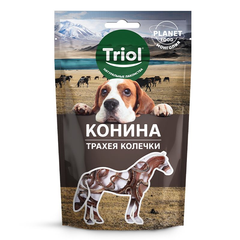 Triol: Лакомство для собак, Трахея конская в колечках, PLANET FOOD, 30 гр.