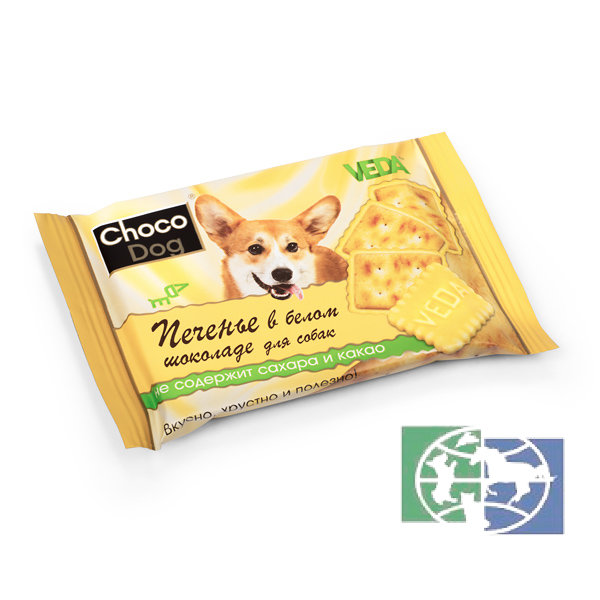 Веда: «CHOCO DOG печенье в белом шоколаде», лакомство д/собак в шоу-боксе, 14 шт. по 30 г., 1 шт.
