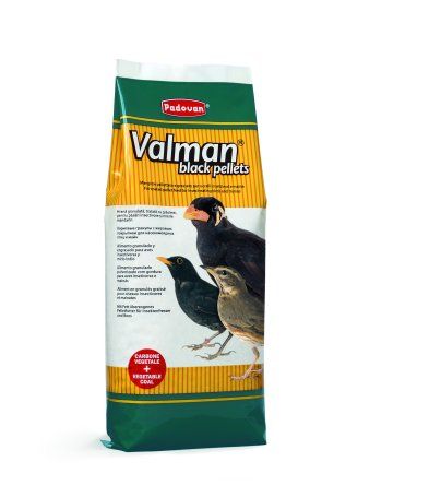 Padovan VALMAN black pellets комплексный корм для насекомоядных птиц, майн и других птиц, 1 кг